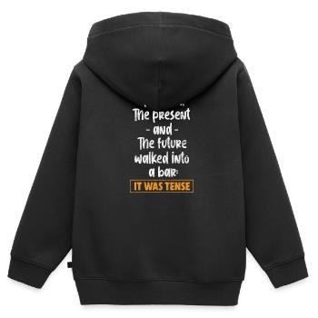 Englisch Lehrer - Kinder Premium Organic Zip Hoodie - Schwarz - Hinten - AI Model Kid Male (0cm)