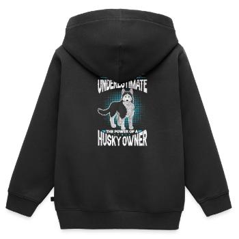 Husky - Kinder Premium Organic Zip Hoodie - Schwarz - Hinten - AI Model Kid Male (0cm)