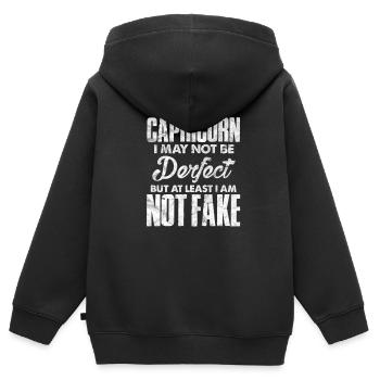 Sternzeichen Steinbock - Kinder Premium Organic Zip Hoodie - Schwarz - Hinten - AI Model Kid Male (0cm)