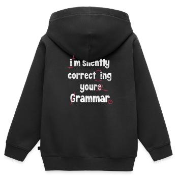 Englisch Lehrer - Kinder Premium Organic Zip Hoodie - Schwarz - Hinten - AI Model Kid Male (0cm)