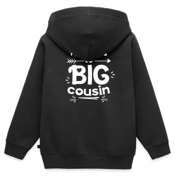Zum Großen Cousin Befördert Cousine Vetter - Kinder Premium Organic Zip Hoodie - Schwarz - Hinten - AI Model Kid Male (0cm)