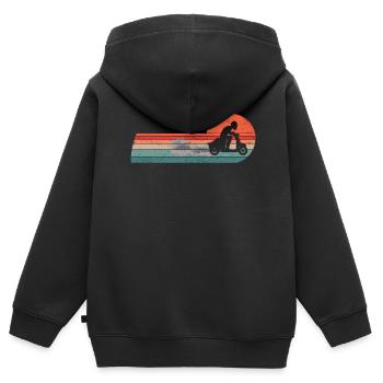 Motorroller Moped Motor-Scooter Motor-Rollerfahrer - Kinder Premium Organic Zip Hoodie - Schwarz - Hinten - AI Model Kid Male (0cm)