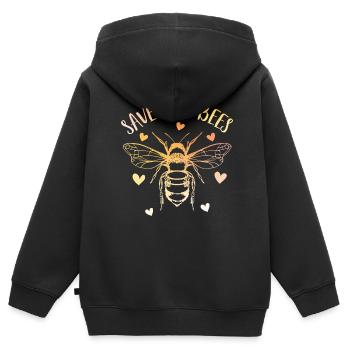Rettet die Bienen - Kinder Premium Organic Zip Hoodie - Schwarz - Hinten - AI Model Kid Male (0cm)