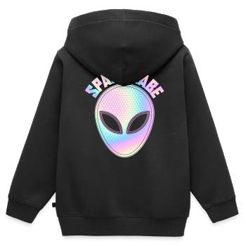 Space babe - Alien - Kinder Premium Organic Zip Hoodie - Schwarz - Hinten - AI Model Kid Male (0cm)