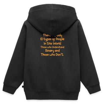 Binär Code Programmierer Coder Geschenk - Kinder Premium Organic Zip Hoodie - Schwarz - Hinten - AI Model Kid Male (0cm)
