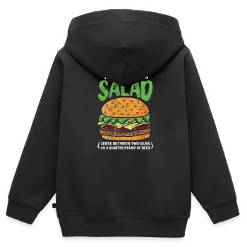 Burger - Sweat Premium à capuche zippé enfant bio - noir - Dos - AI Model Kid Male (0cm)