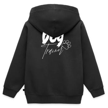 Dresseur de chiens École canine Maître-chien Dicton - Sweat Premium à capuche zippé enfant bio - noir - Dos - AI Model Kid Male (0cm)