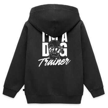 Ich Bin Ein Hundetrainer Hundeführer Hundeschule - Kinder Premium Organic Zip Hoodie - Schwarz - Hinten - AI Model Kid Male (0cm)