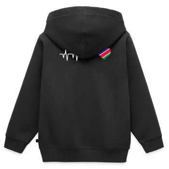 Namibia - Kinder Premium Organic Zip Hoodie - Schwarz - Hinten - AI Model Kid Male (0cm)