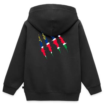 Namibia - Kinder Premium Organic Zip Hoodie - Schwarz - Hinten - AI Model Kid Male (0cm)