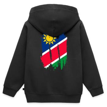 Namibia - Kinder Premium Organic Zip Hoodie - Schwarz - Hinten - AI Model Kid Male (0cm)