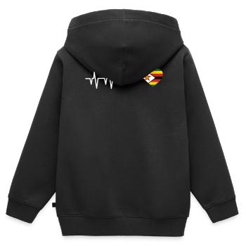 Zimbabwe - Sweat Premium à capuche zippé enfant bio - noir - Dos - AI Model Kid Male (0cm)