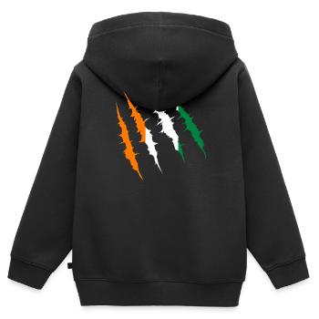 Côte d’Ivoire - Sweat Premium à capuche zippé enfant bio - noir - Dos - AI Model Kid Male (0cm)