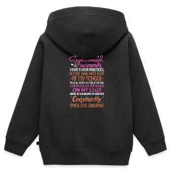 Synchronschwimmen - Kinder Premium Organic Zip Hoodie - Schwarz - Hinten - AI Model Kid Male (0cm)