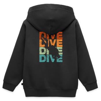 Diver - Kids Premium Organic Zip-up Hoodie - black - Back - AI Model Kid Male (0cm)