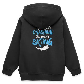 Ski Ski Neige Hiver Vacances au ski Cadeau - Sweat Premium à capuche zippé enfant bio - noir - Dos - AI Model Kid Male (0cm)