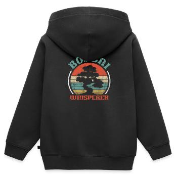 Bonsai - Kinder Premium Organic Zip Hoodie - Schwarz - Hinten - AI Model Kid Male (0cm)
