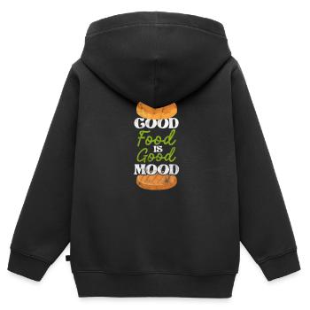 Burger - Sweat Premium à capuche zippé enfant bio - noir - Dos - AI Model Kid Male (0cm)