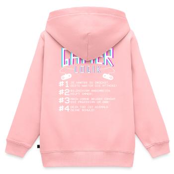 Gamer Logik beim Zocken Gaming Spieler Zocker - Kinder Premium Organic Zip Hoodie - Rosa - Hinten - AI Model Kid Female (0cm)