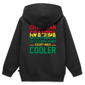 Ghana - Kinder Premium Organic Zip Hoodie - Schwarz - Hinten - AI Model Kid Male (0cm)