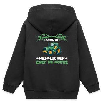 Traktor Junge Nachwuchs Landwirt Bauernhof - Kinder Premium Organic Zip Hoodie - Schwarz - Hinten - AI Model Kid Male (0cm)
