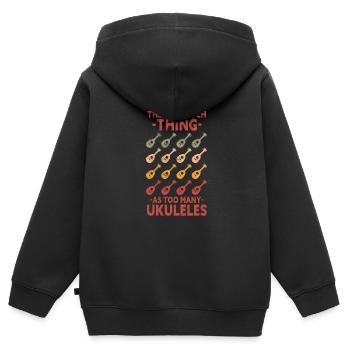 Ukulele - Kinder Premium Organic Zip Hoodie - Schwarz - Hinten - AI Model Kid Male (0cm)