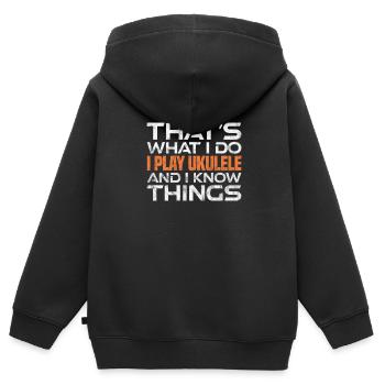 Ukulele - Kinder Premium Organic Zip Hoodie - Schwarz - Hinten - AI Model Kid Male (0cm)