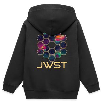Télescope spatial James Webb - Sweat Premium à capuche zippé enfant bio - noir - Dos - AI Model Kid Male (0cm)