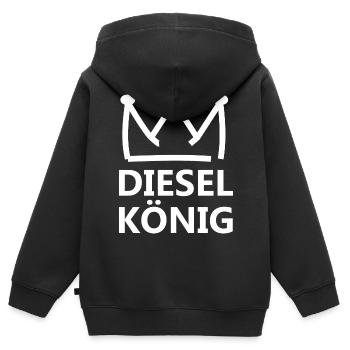 Roi du diesel - Sweat Premium à capuche zippé enfant bio - noir - Dos - AI Model Kid Male (0cm)