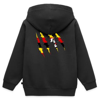 Uganda - Kids Premium Organic Zip-up Hoodie - black - Back - AI Model Kid Male (0cm)