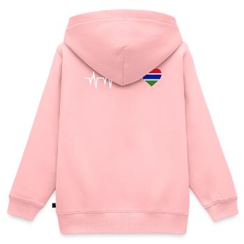 Gambia - Kinder Premium Organic Zip Hoodie - Rosa - Hinten - AI Model Kid Female (0cm)