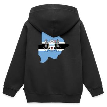 Botswana - Kinder Premium Organic Zip Hoodie - Schwarz - Hinten - AI Model Kid Male (0cm)