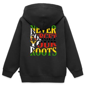 Zimbabwe - Sweat Premium à capuche zippé enfant bio - noir - Dos - AI Model Kid Male (0cm)