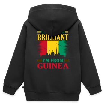 Guinée - Sweat Premium à capuche zippé enfant bio - noir - Dos - AI Model Kid Male (0cm)