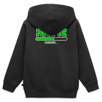 Anime - Kinder Premium Organic Zip Hoodie - Schwarz - Hinten - AI Model Kid Male (0cm)
