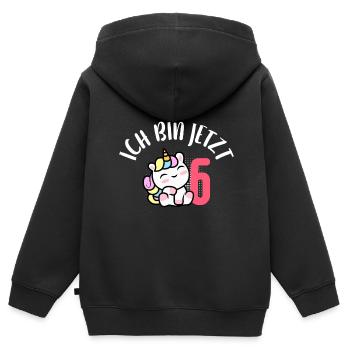 Ich bin jetzt 6 Jahre Geburtstag 6. Geburtstag - Kinder Premium Organic Zip Hoodie - Schwarz - Hinten - AI Model Kid Male (0cm)