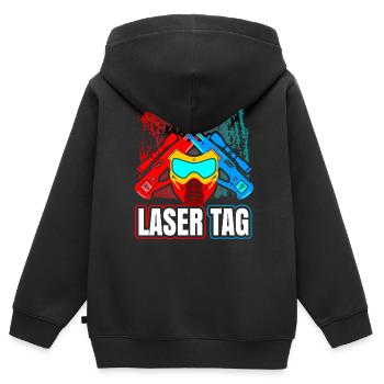 Laser Tag - Sweat Premium à capuche zippé enfant bio - noir - Dos - AI Model Kid Male (0cm)