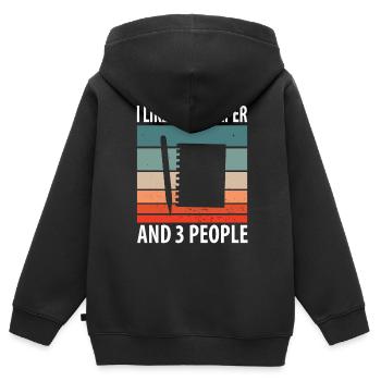 Stylo & Papier - Sweat Premium à capuche zippé enfant bio - noir - Dos - AI Model Kid Male (0cm)