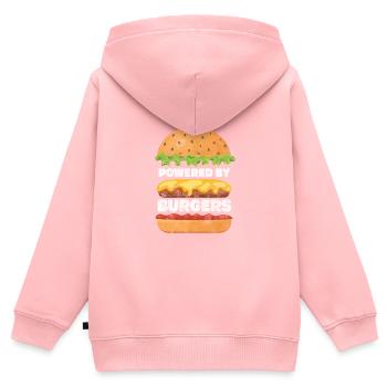 Burger - Kinder Premium Organic Zip Hoodie - Rosa - Hinten - AI Model Kid Female (0cm)