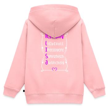 Für den besten Menschen - Ich bin Lisa - Kinder Premium Organic Zip Hoodie - Rosa - Hinten - AI Model Kid Female (0cm)