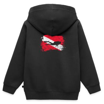 Diver - Kids Premium Organic Zip-up Hoodie - black - Back - AI Model Kid Male (0cm)