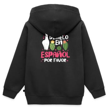 Spanish Teacher Spanish Teacher School Gift - Kids Premium Organic Zip-up Hoodie - black - Back - AI Model Kid Male (0cm)
