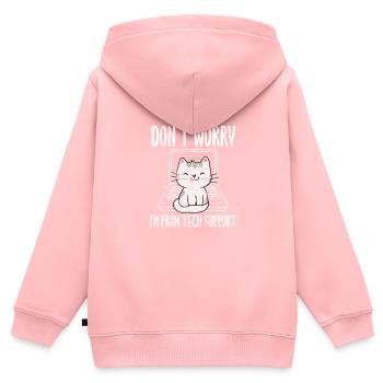 Technischer Support - Kinder Premium Organic Zip Hoodie - Rosa - Hinten - AI Model Kid Female (0cm)
