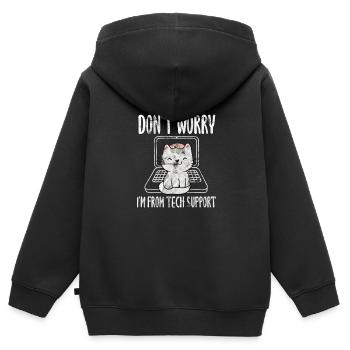 Technischer Support - Kinder Premium Organic Zip Hoodie - Schwarz - Hinten - AI Model Kid Male (0cm)