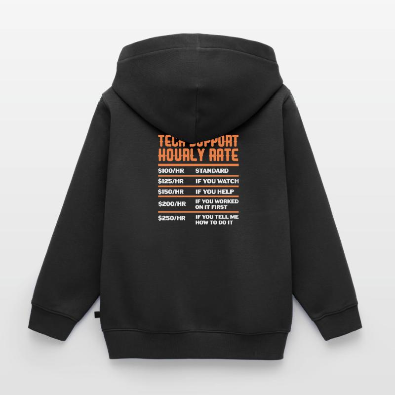 Technical Support Computer It Admin Gift Kids Premium Organic Zip-up Hoodie