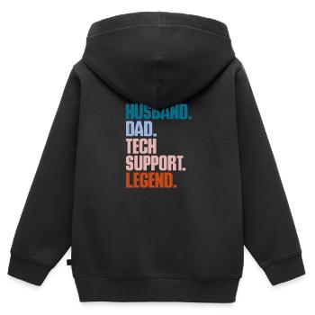 Technical Support Computer It Admin Gift - Kids Premium Organic Zip-up Hoodie - black - Back - AI Model Kid Male (0cm)