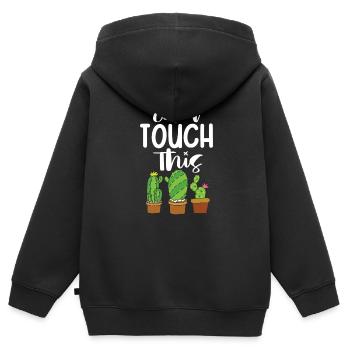 Kaktus Kakteen Pflanze Stachelig Pflanzen Geschenk - Kinder Premium Organic Zip Hoodie - Schwarz - Hinten - AI Model Kid Male (0cm)