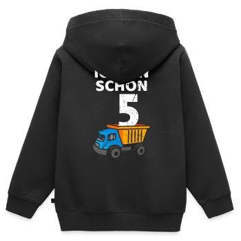 Ich bin schon 5 Jahre Geburtstag 5. Geburtstag - Kinder Premium Organic Zip Hoodie - Schwarz - Hinten - AI Model Kid Male (0cm)