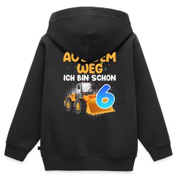 Aus dem Weg ich bin 6 Jahre 6. Geburtstag - Kinder Premium Organic Zip Hoodie - Schwarz - Hinten - AI Model Kid Male (0cm)
