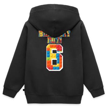 Birthday Boy I am 6 years 6th birthday - Kids Premium Organic Zip-up Hoodie - black - Back - AI Model Kid Male (0cm)